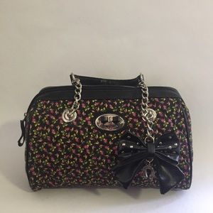 Betsey Johnson Black Floral Purse